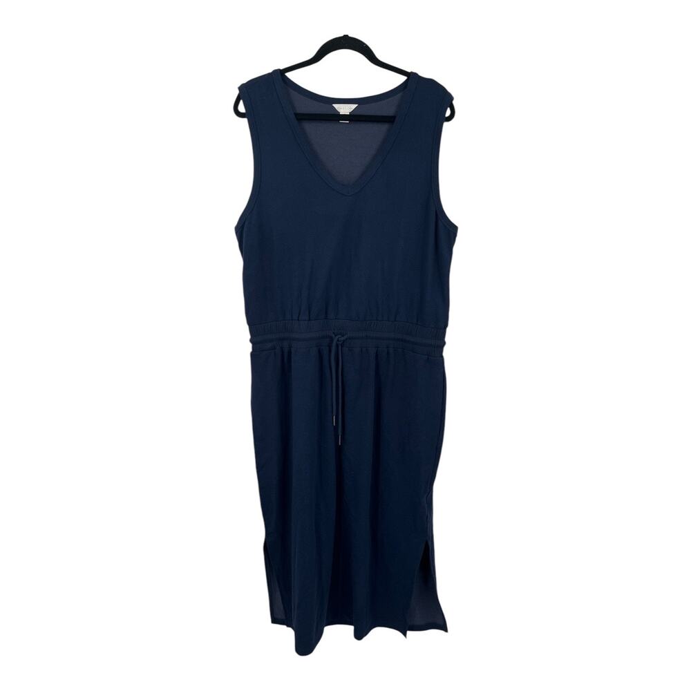 Caslon dress V Neck knit sleeveless midi blue size X-Large XL